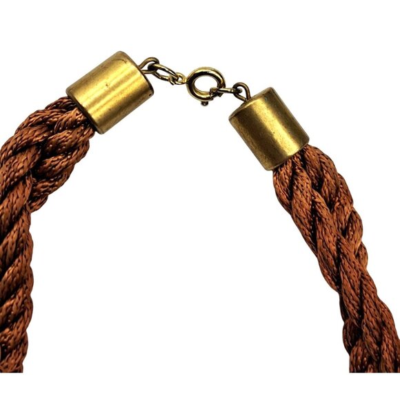 VIntage Jewelry Set Ceramic Choker Necklace & Bracelet Autumn Leaves Design - Picture 8 of 10